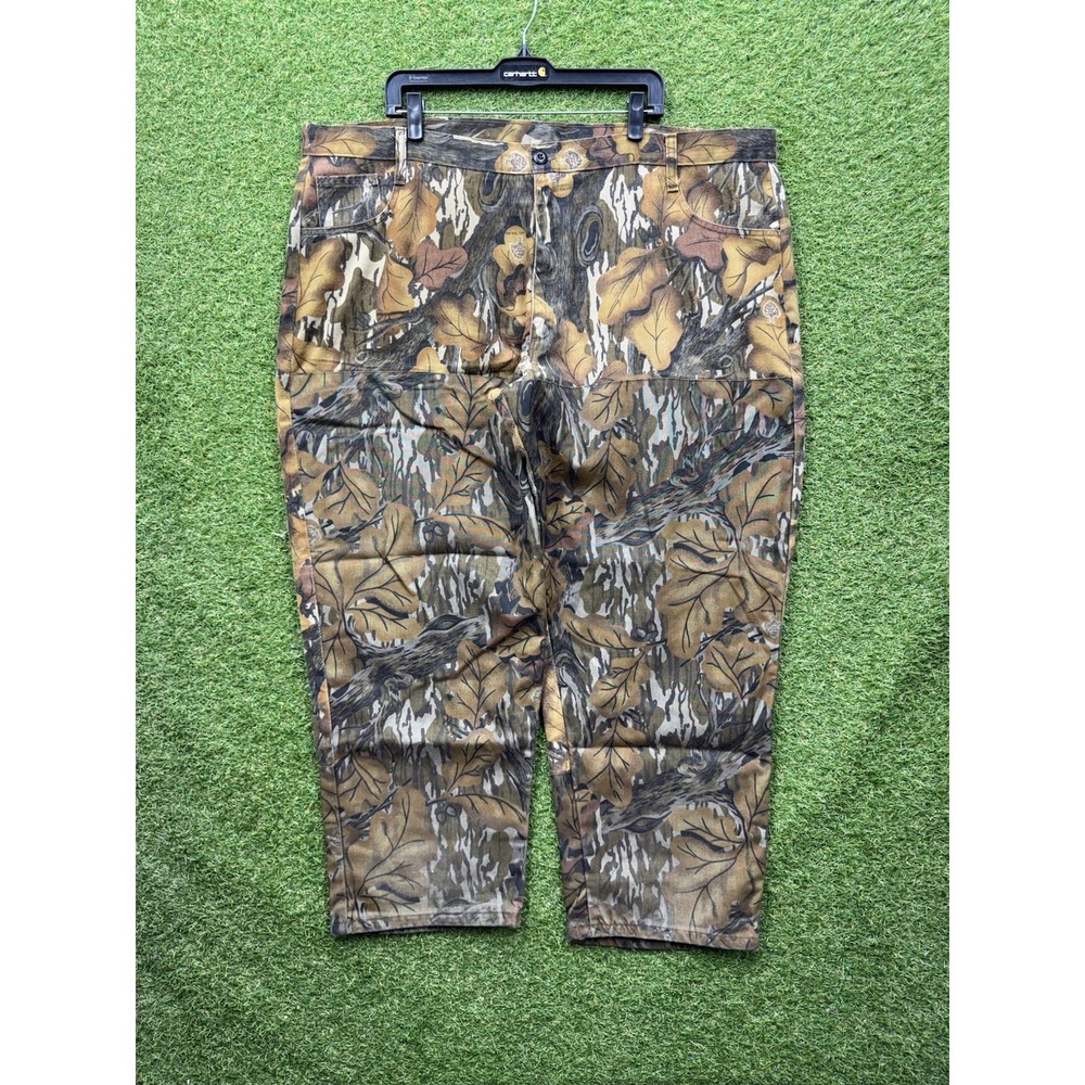 VTG Gander Mountain Pants Mens 44x30 Straight Leg Mossy Oak Camo Hunting USA